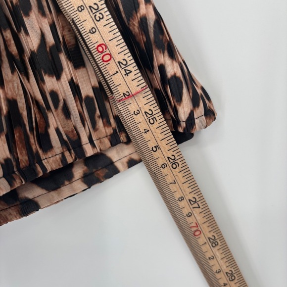 NWT Good American Plisse Leopard Long Sleeve Button Down Shirt Oversized Sz L/XL - Picture 13 of 14